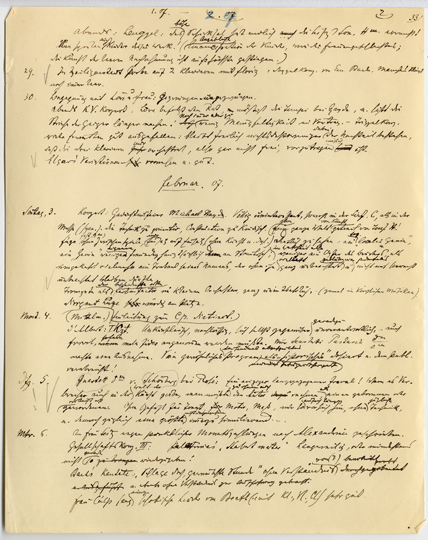 Photograph of a page from Schenker's diaries